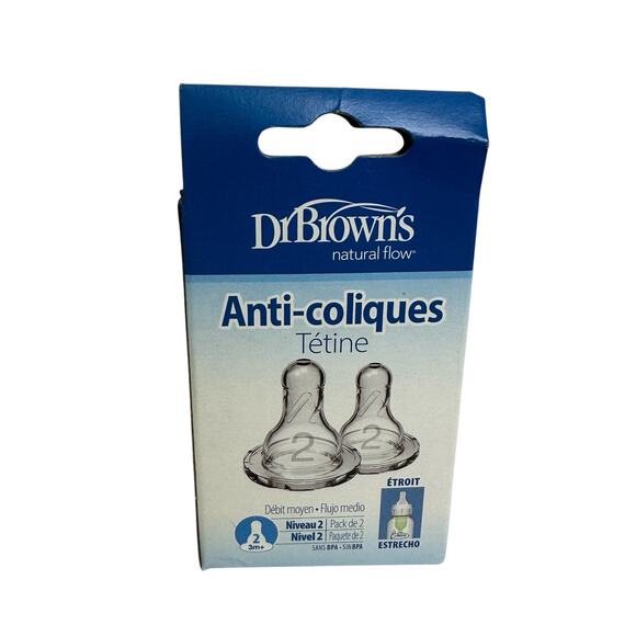 Dr Browns Natural Flow Narrow Nipples Anti Colic 3M+ 2 pack New Lot of 2 Packs - Picture 3 of 5